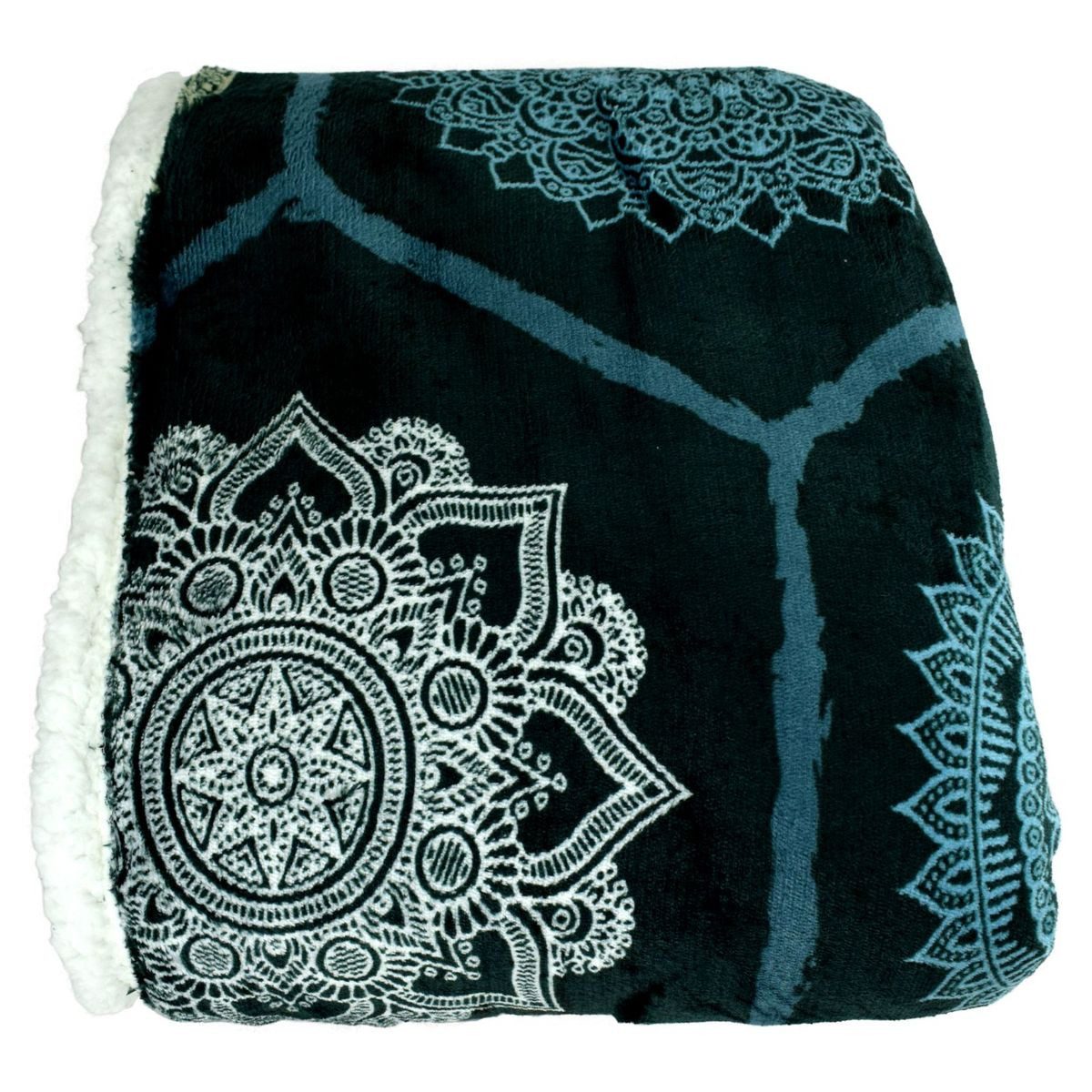 Wohndecke Kuscheldecke XL Flanell Sherpa 150x200cm Ornamente 3 Farben, VIVA günstig online kaufen