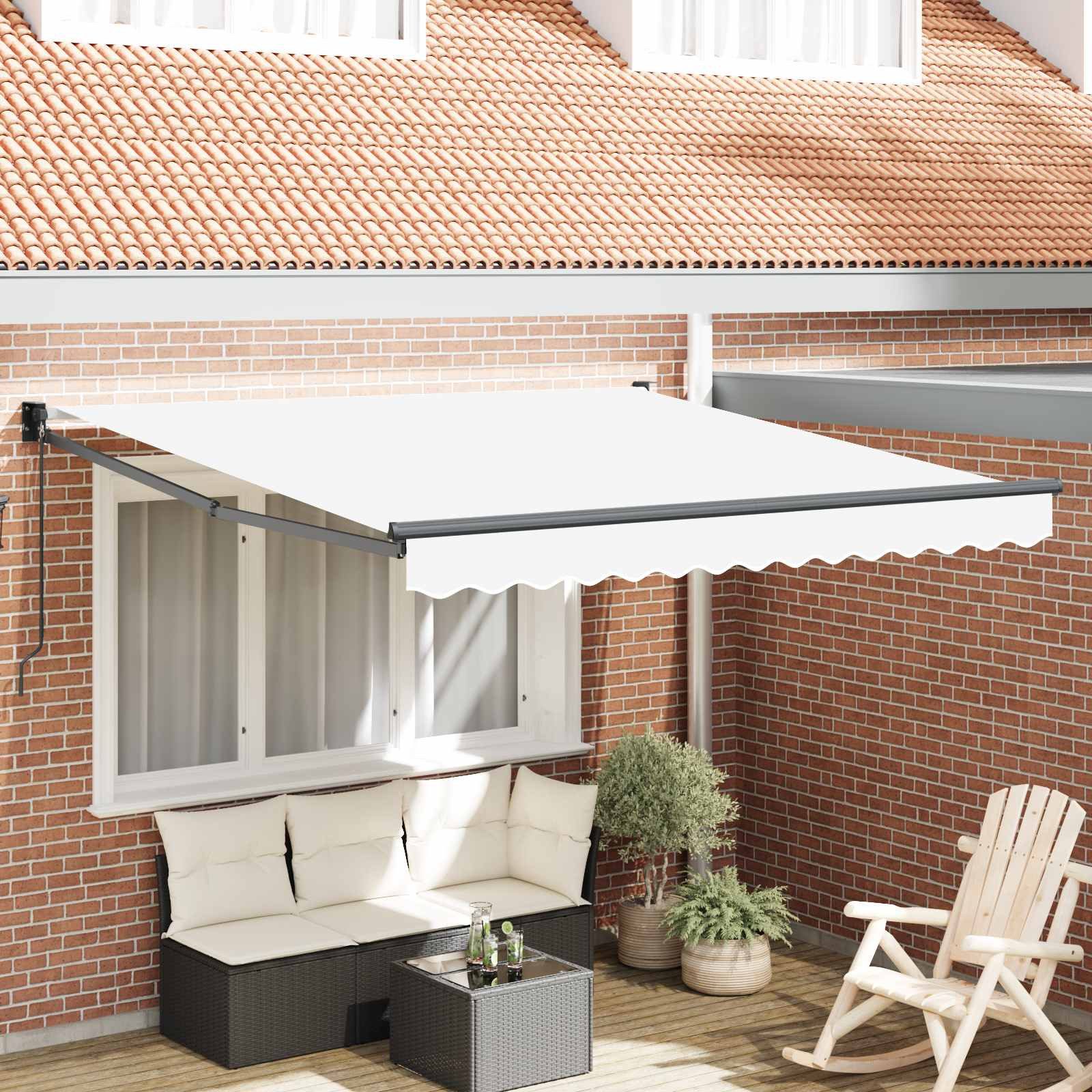 vidaXL Markise Ausziehbare Markise Weiß 300 x 250 x 165 cm (1-St)