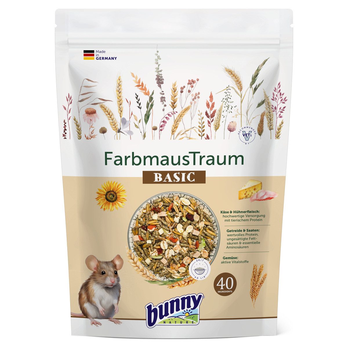 Bunny Nature FarbmausTraum BASIC 500 g, Trockenfutter für: Kleintier von Bunny Nature