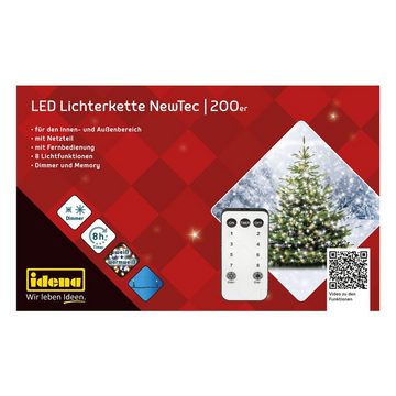 Idena LED-Lichterkette Idena 31269 - LED Lichterkette mit 200 LEDs in Weiß und Warmweiß, 8
