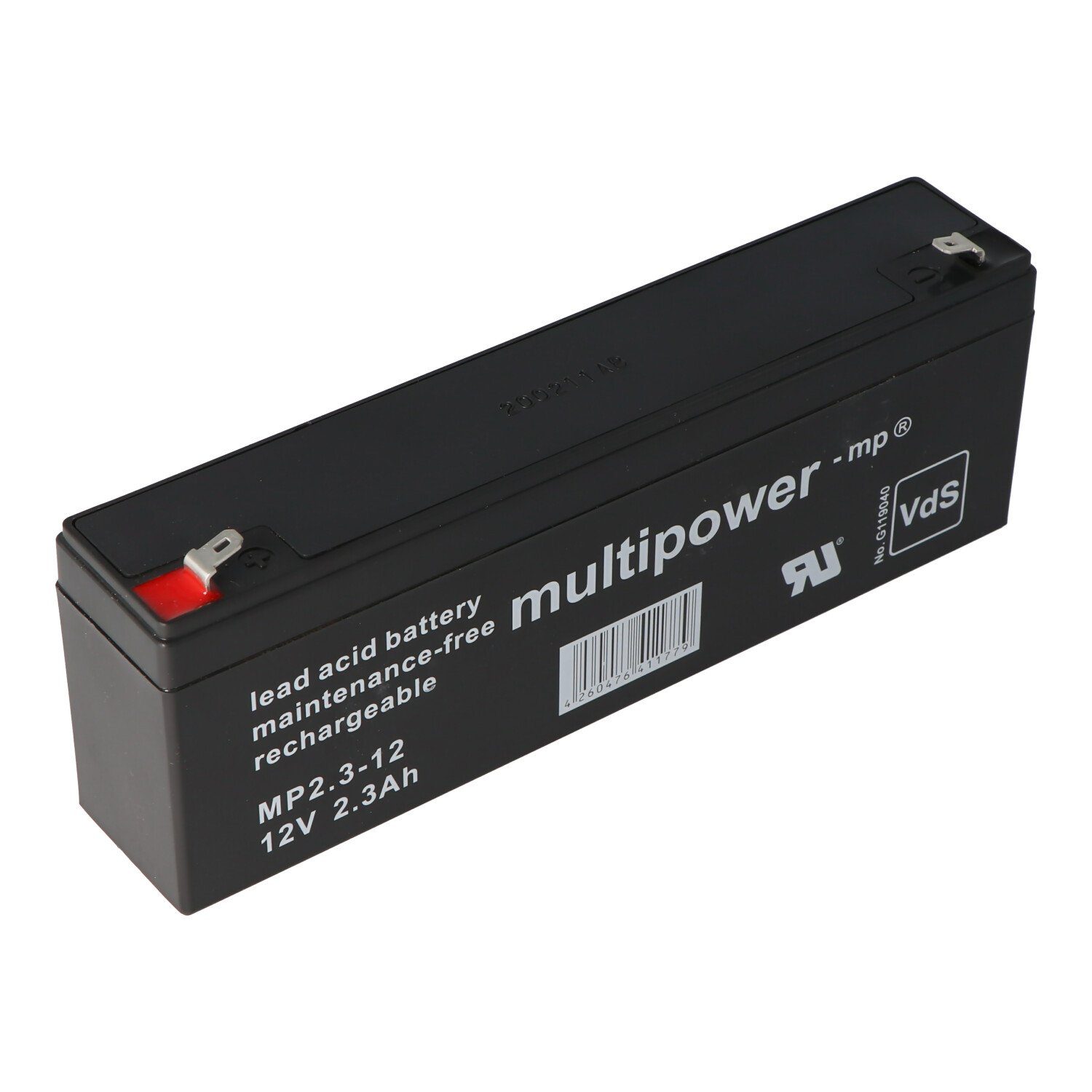 Multipower (12,0 4,8mm Akku MP2.3-12 Stecker, Blei mAh 2300 V) Multipowe Akku, Multipower Faston früher