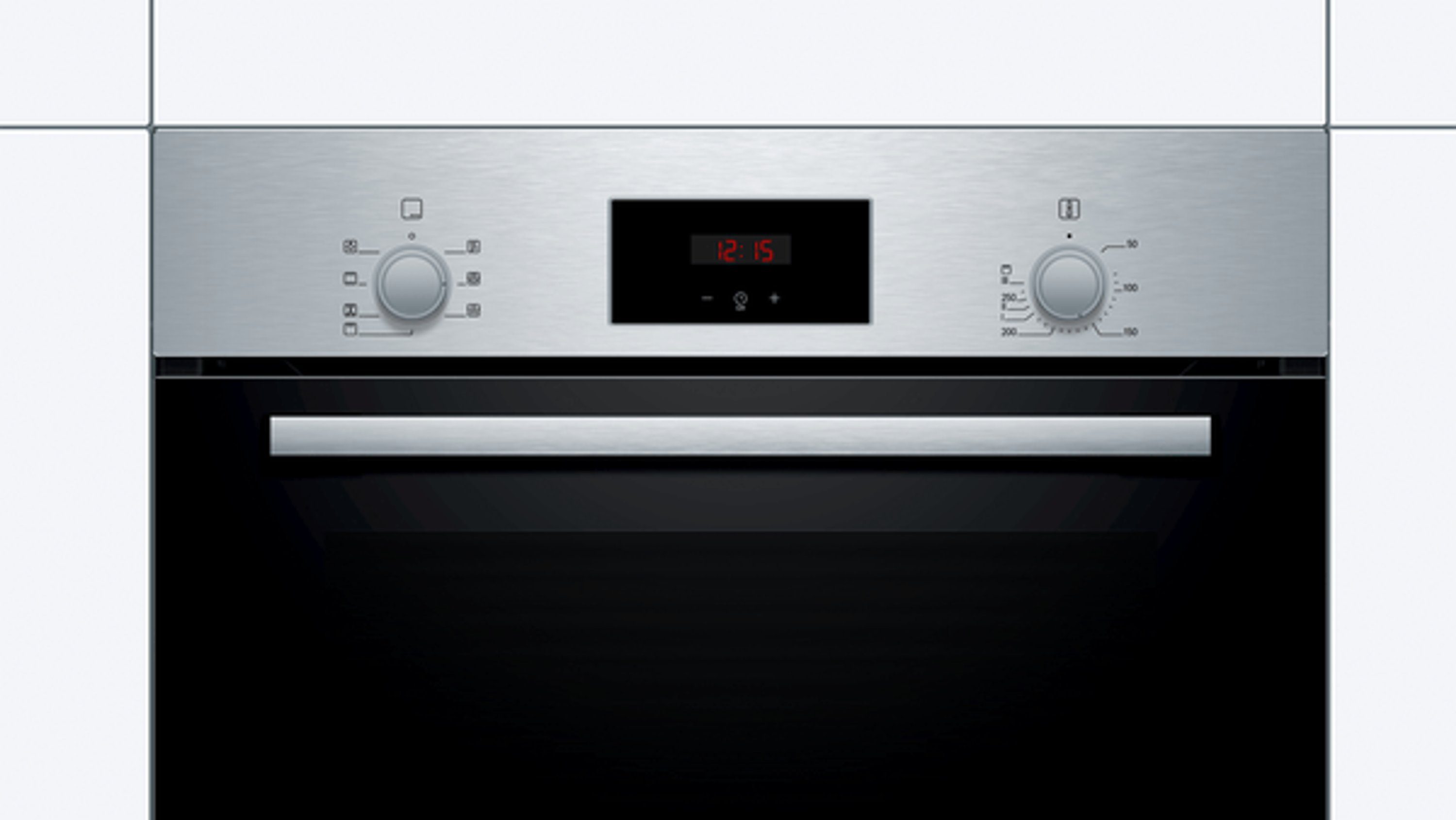 BOSCH Einbaubackofen HBF133BR0, mit Auszug nachrüstbar, 3D Heißluft / Rote LED-Display-Steuerung / EcoClean Direct