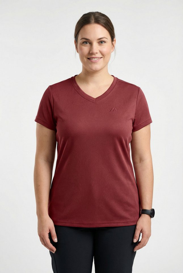 Maier Sports T-Shirt Da-Shirt 1/2 Arm Trudy mit dezentem V-Ausschnitt, schnell trocknendes Material, aus Polyester