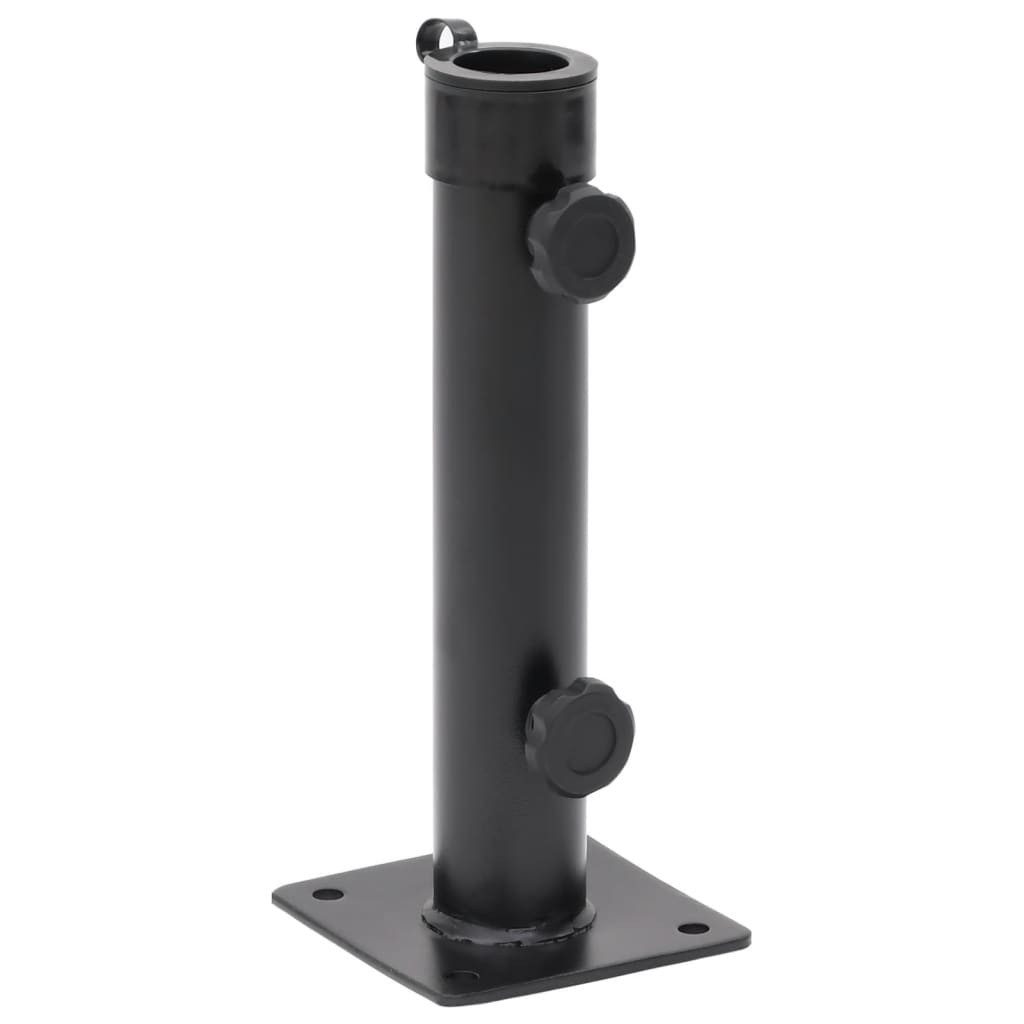 vidaXL Schirmhalter Sonnenschirmständer für Ø38/48 mm Mast Mattschwarz Stahl, 1 tlg.