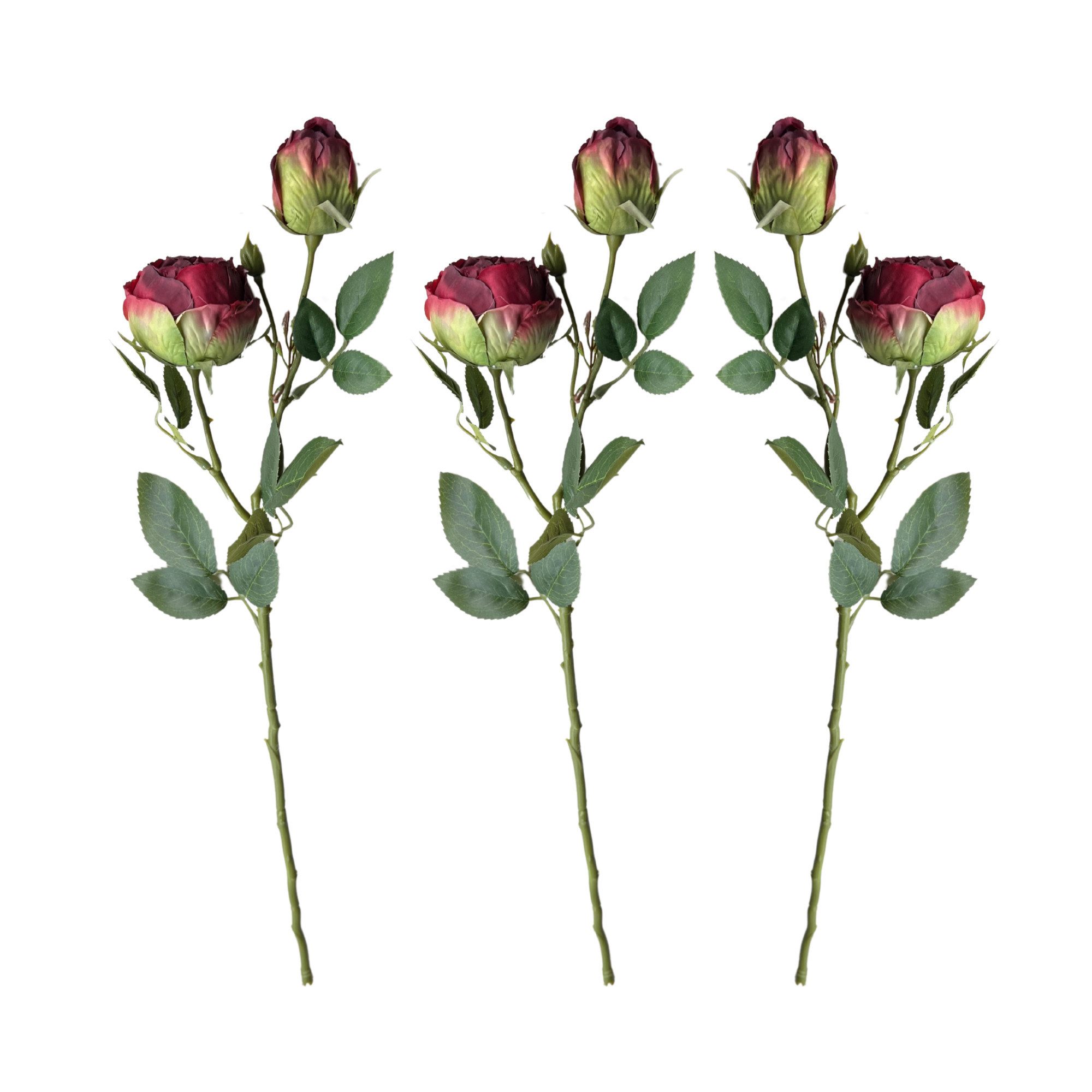 Kunstblumenstrauß Künstliche Rosen 3er Set 55cm. günstig online kaufen