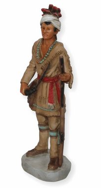 Castagna Dekofigur Native American Figur Häuptling Tahchee H 17 cm stehend mit Tasche und Gewehr in Hand