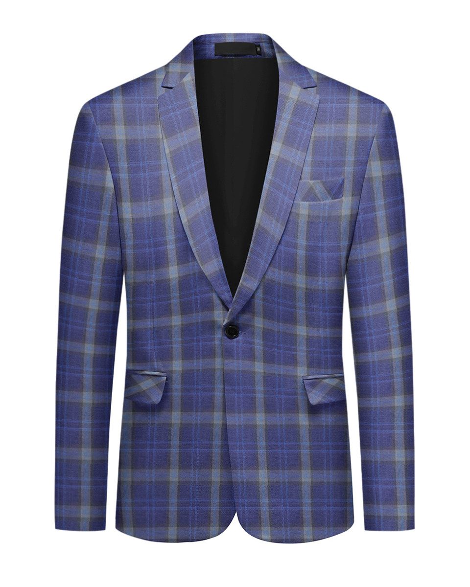 Allthemen Sakko mit buntem Karomuster Anzugsakko Regular-Fit günstig online kaufen