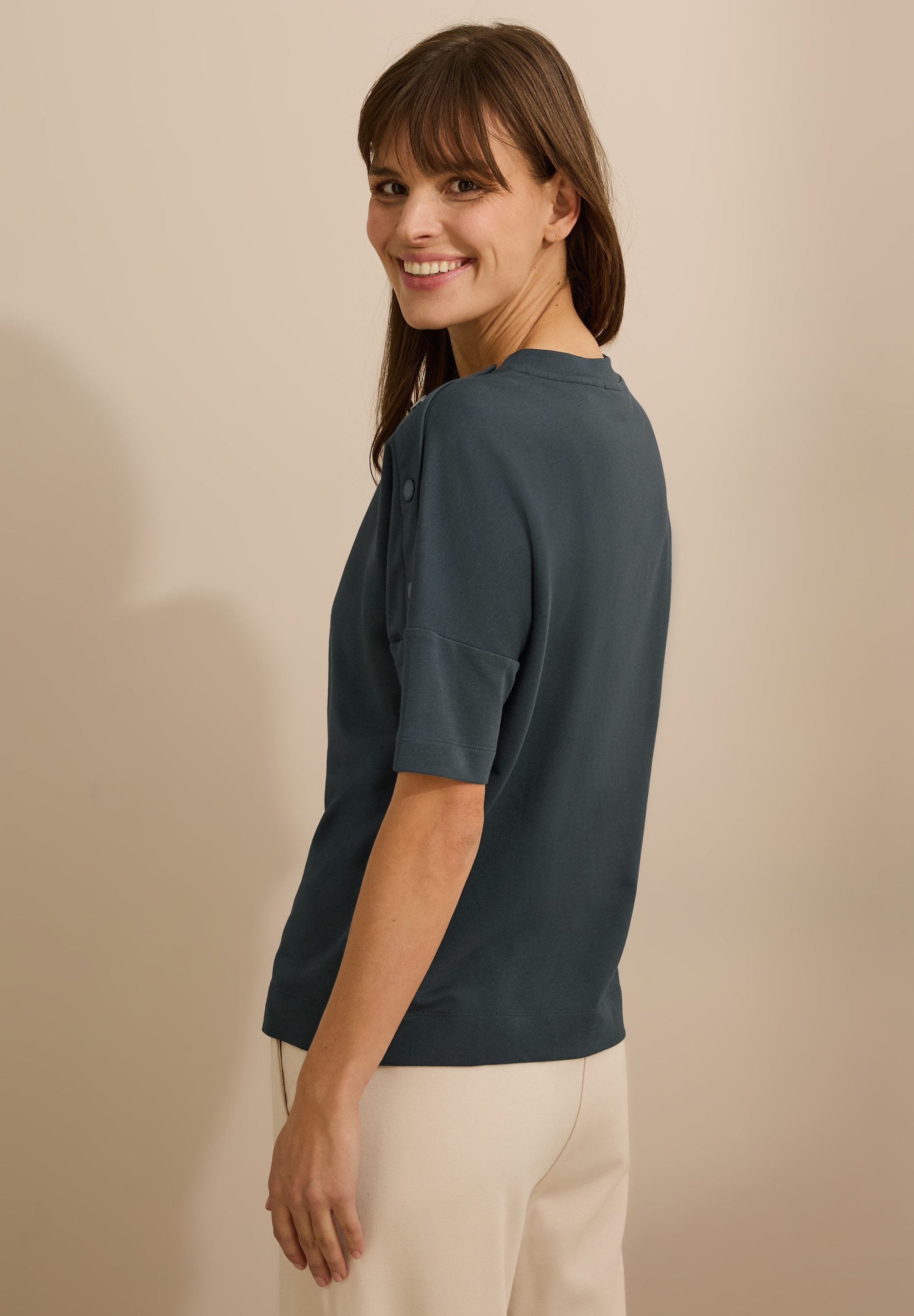 Cecil T-Shirt, mit Knopfdetail günstig online kaufen