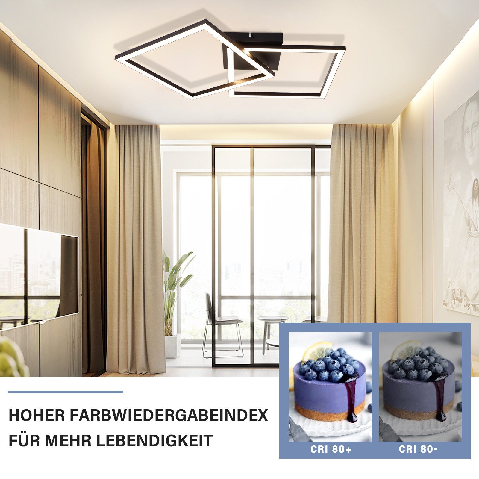 Nettlife LED Deckenleuchte Modern Deckenlampe Wohnzimmerlampe 24W Warmweiss günstig online kaufen