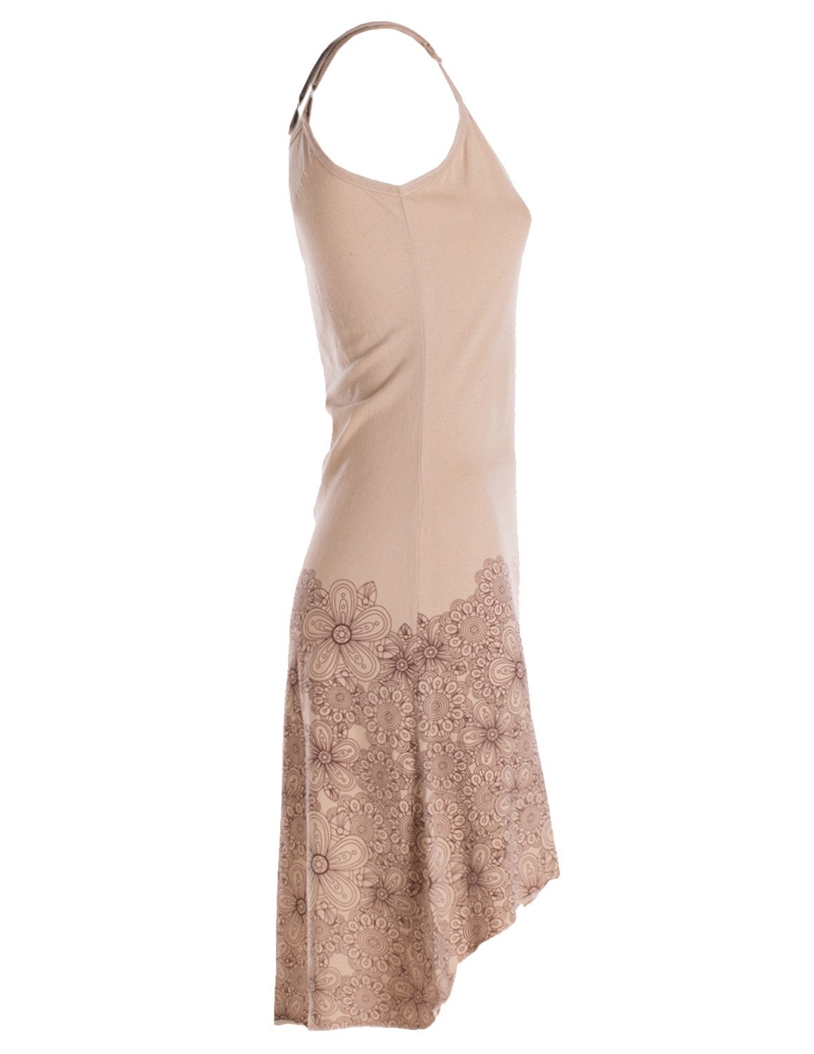Vishes Sommerkleid Damen Sommer-Kleid High-Low Kleid Spagettiträger-Kleid Shirt-Kleid Goa, Boho, Hipiie Style