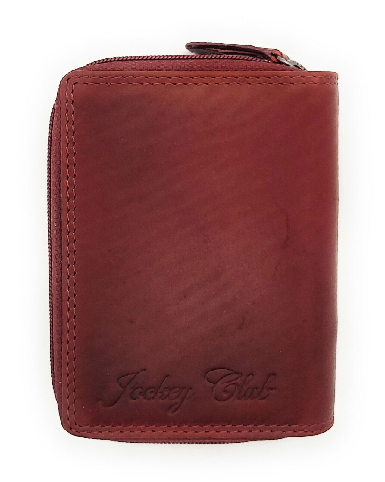 JOCKEY CLUB Schutz, Geldbörse Portemonnaie mit RFID Damen handlich, rot Leder & kompakt echt Mini Sauvage cherry Rindleder