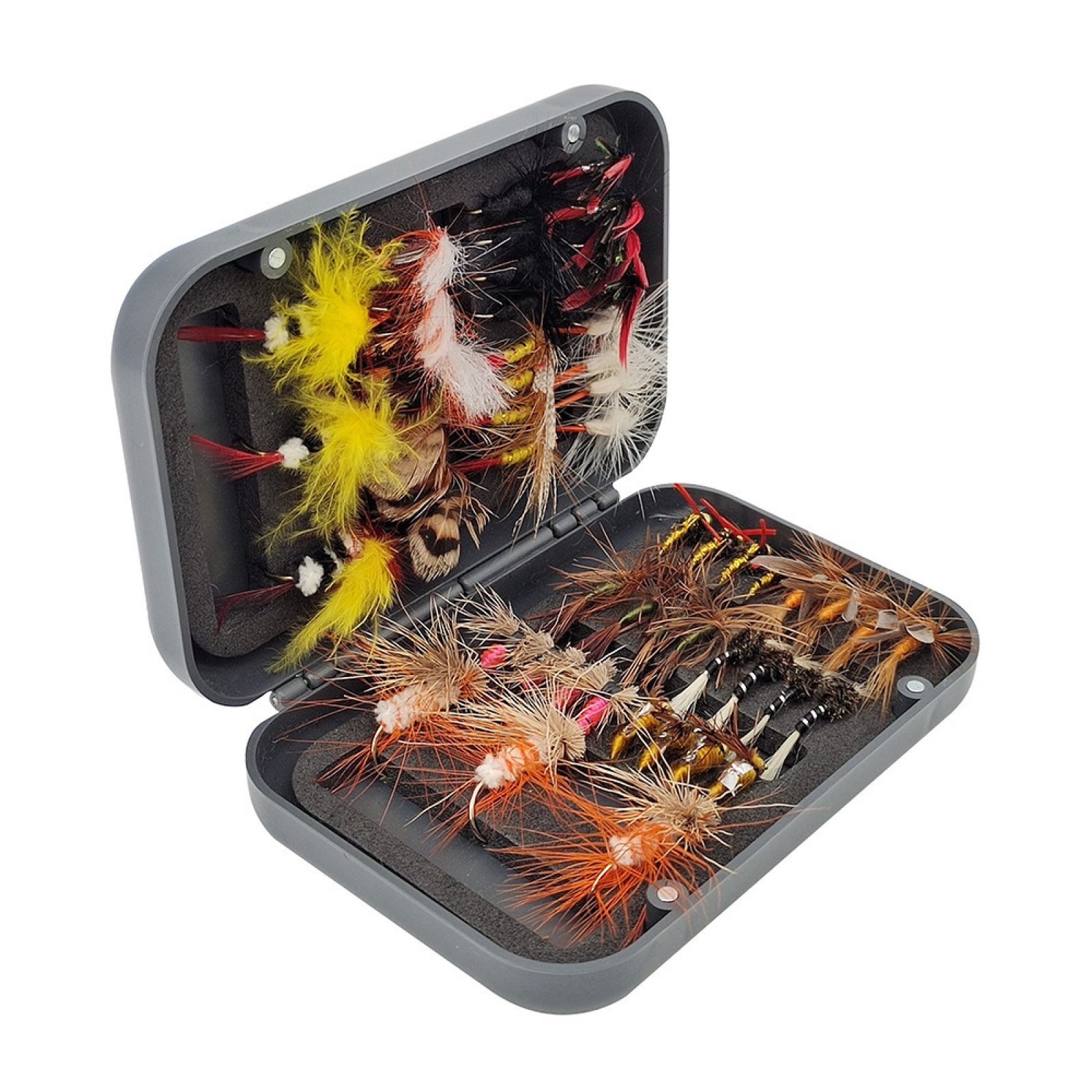 FELIXLEO Fliegenhaken Fliegenfischen Fliegen Set Forellenbarschangeln mit Fliegenbox 54Stk, (1-St)