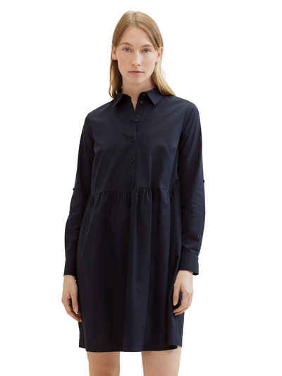 TOM TAILOR Hemdblusenkleid Poplin mit Knopfleiste