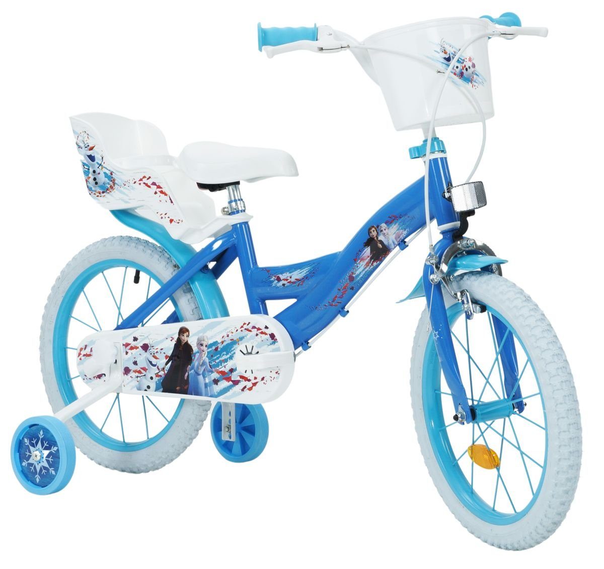 Huffy Kinderfahrrad 16 Korb, Mädchen Fahrrad 1 Frozen Stützräder Huffy Zoll Kinder Elsa 21871W_1, Gang, Eiskönigin Puppensitz