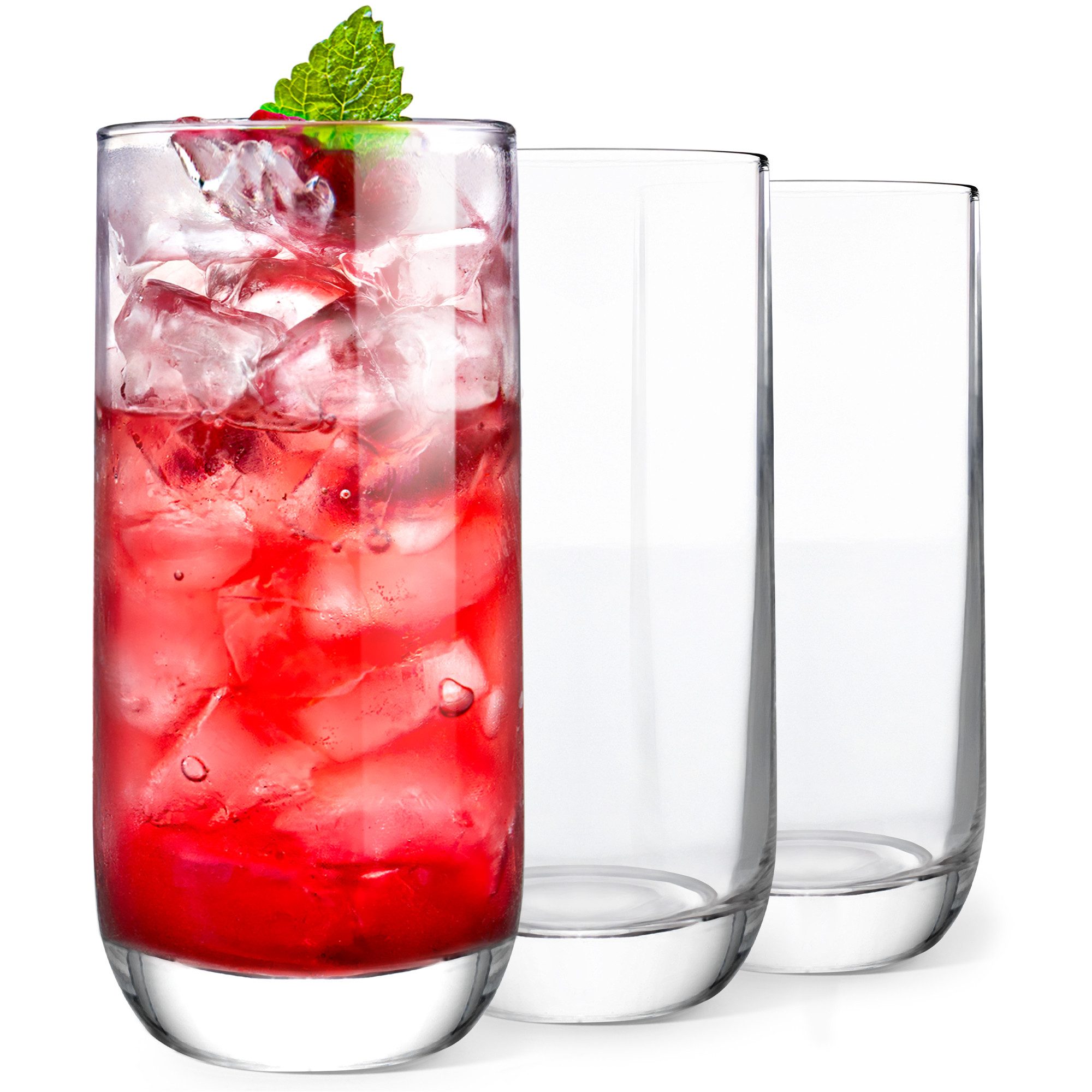 KONZEPT Cocktailglas Gläser Set 6/12 tlg, Wassergläser 300ml Longdrinkglas hoch transparent, 12-tlg., In Europa hergestellt, Multifunktional, Hohe Qualität und Langlebigkei