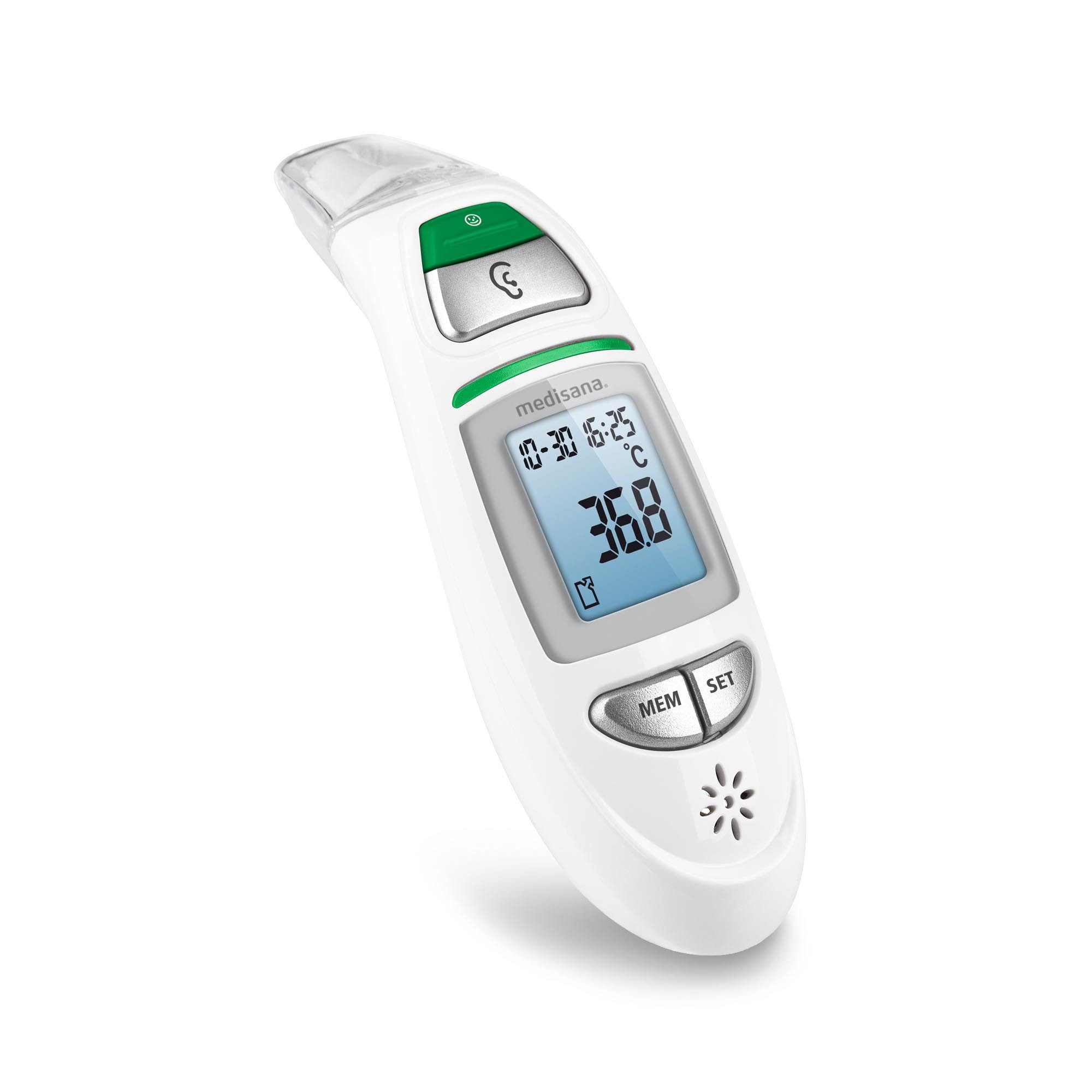 Medisana Infrarot-Fieberthermometer TM 750, misst Stirn, Ohr und Umgebungstemperatur, Flüssigkeiten, Oberflächen
