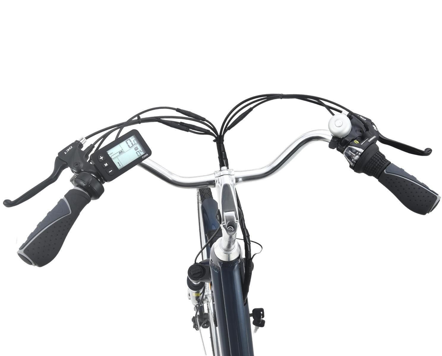 smartEC E-Bike Trekkingrad E-Trekkingrad Trek-28D E-Bike 28 Zoll Schwarz, 7 Gang Shimano Tourney Schaltwerk, Kettenschaltung, Hinterrad-Nabenmotor, 468.00 Wh, (1 Paket, 6 tlg., Akku mit Ladegerät), Unterstützung 25 km/h Scheibenbremse 90km Reichweite Anfahrhilfe StVZO