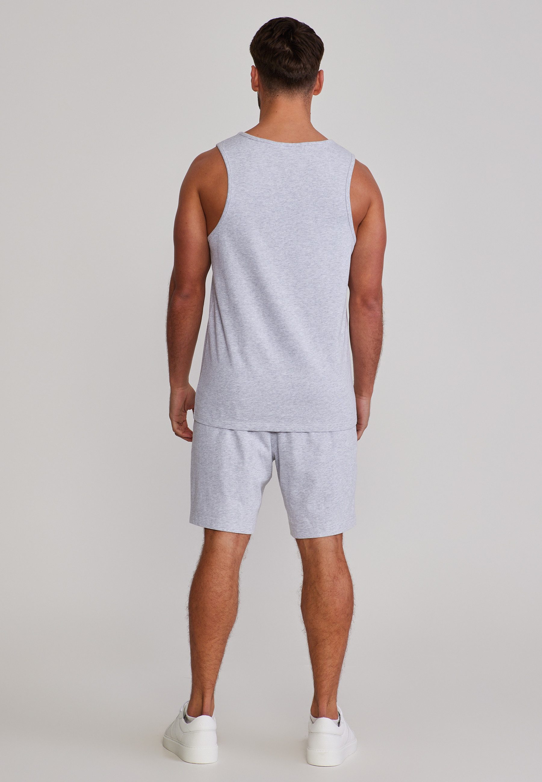 Siksilk Sweatanzug SikSilk Herren Grau Marl Vest and Shorts Set – Bild 5 von 5