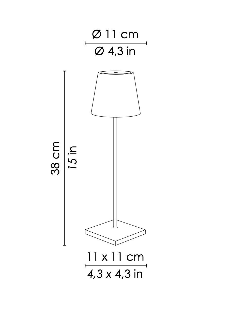 Zafferano LED Tischleuchte Poldina Pro - Kabellose, Dimmbare LED-Tischlampe aus Aluminium – Bild 4 von 5
