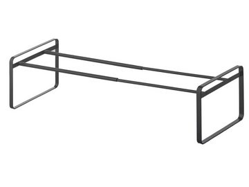 Yamazaki Schuhregal "Frame", Schuhständer, platzsparend, Schuhablage, ausziehbar von 40 bis 70cm, erweiterbar, schwarz Metall