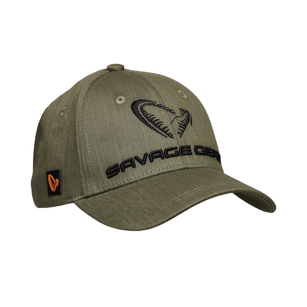 Savage Gear Baseball Cap Catch Cap Onesize Olive Green Kappe Cappy Mütze Baseballmütze Verstellbarer Riemen mit Stoff- und Metallschnalle auf der Rückseite
