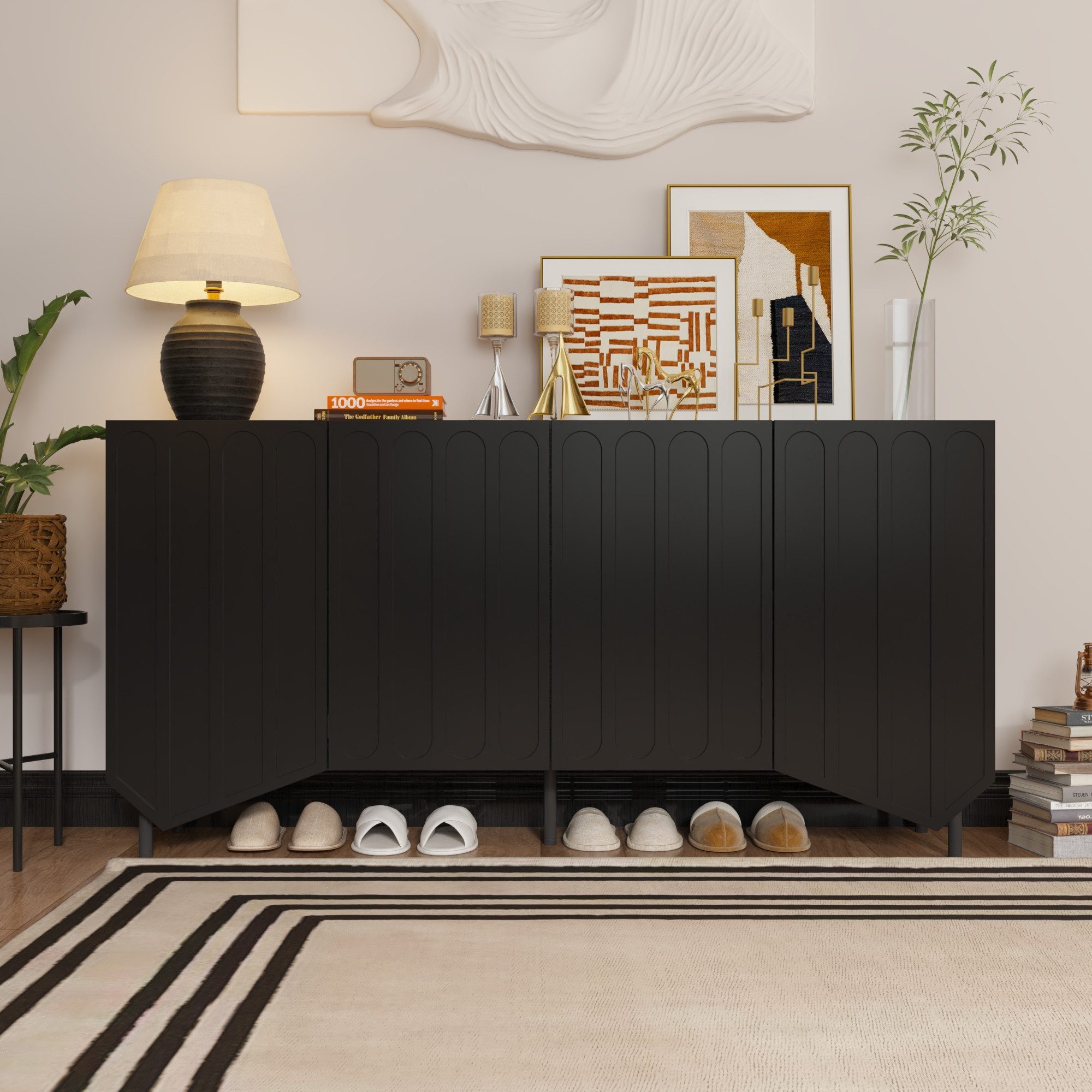 FUFU&GAGA Sideboard mit 4 Türen, POP-UP-Tür günstig online kaufen