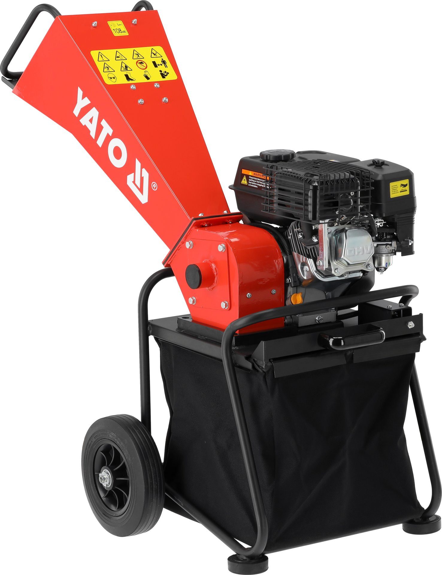 Yato Messerhäcksler Benzin Gartenhäcksler mit 4-Takt-Motor, 5,44 PS, 50mm Schnittstärke