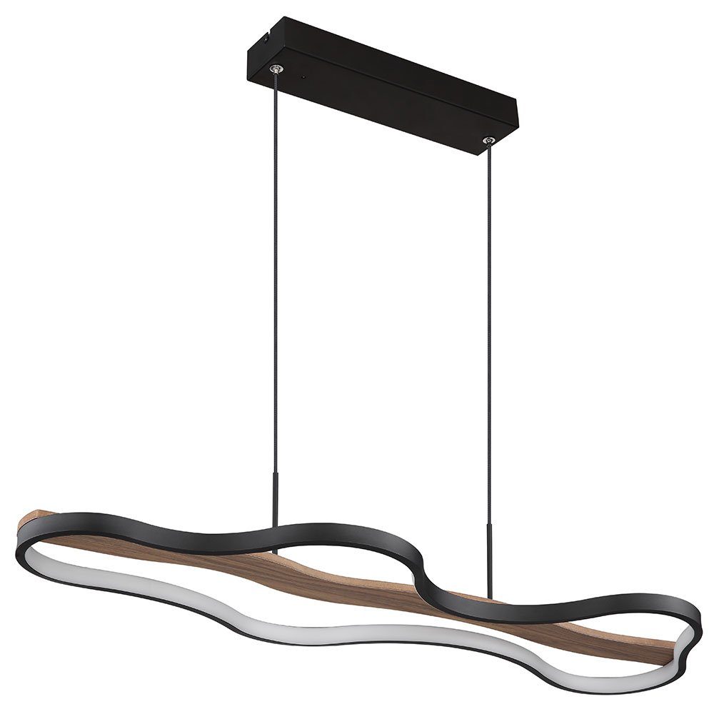 Dimmbar Holz LED-Hängeleuchte, LED Globo Fernbedienung Deckenlampe H Pendellampe Hängeleuchte