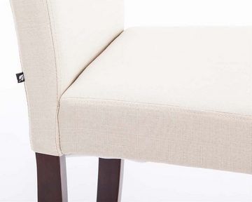 TPFLiving Esszimmerstuhl Ines mit hochwertig gepolsterter Sitzfläche - Konferenzstuhl (Küchenstuhl - Esstischstuhl - Wohnzimmerstuhl, 2 St), Gestell: Holz Cappuccino - Sitzfläche: Stoff creme