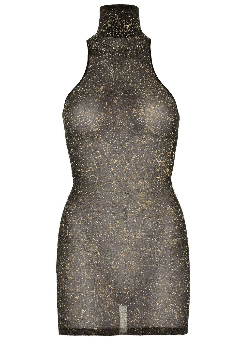 Avenue - Glitzer Minikleid schwarz, gold Leg mit Minikleid
