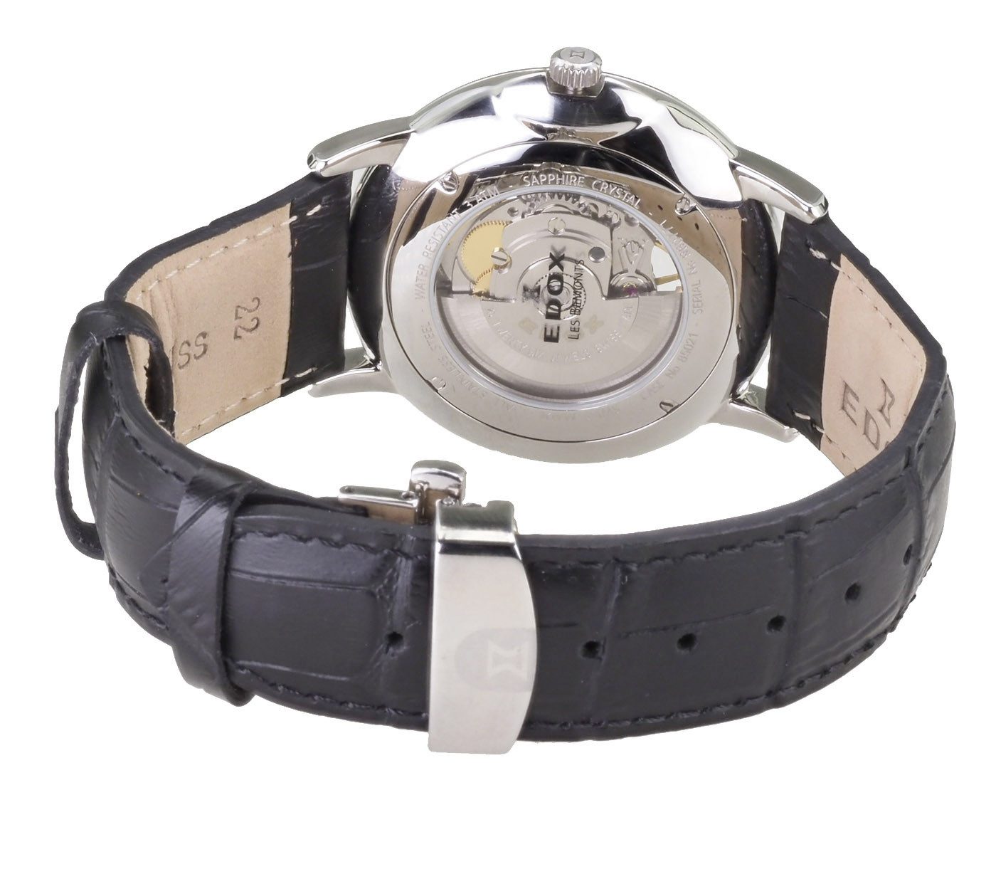 Edox Automatikuhr schweizer Herren Uhr 42 mm Ø 85021 3 AIN Les Bemonts Les Bémonts, Krone Links