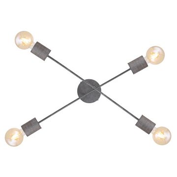 etc-shop LED Deckenspot, Leuchtmittel nicht inklusive, Deckenleuchte ohne Schirme Fassungsabdeckungen gerillt Alu 2