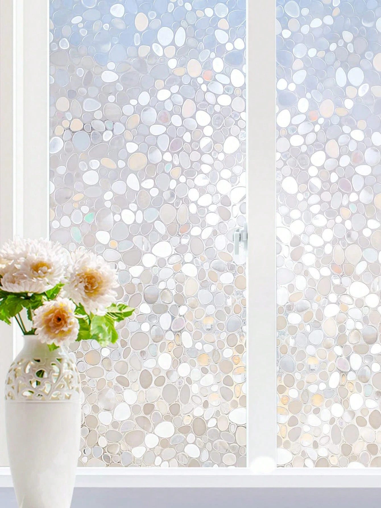 HomeBella Fensterfolie Sichtschutzfolie statisch haftend Blickschutz blickdicht und abloesbar