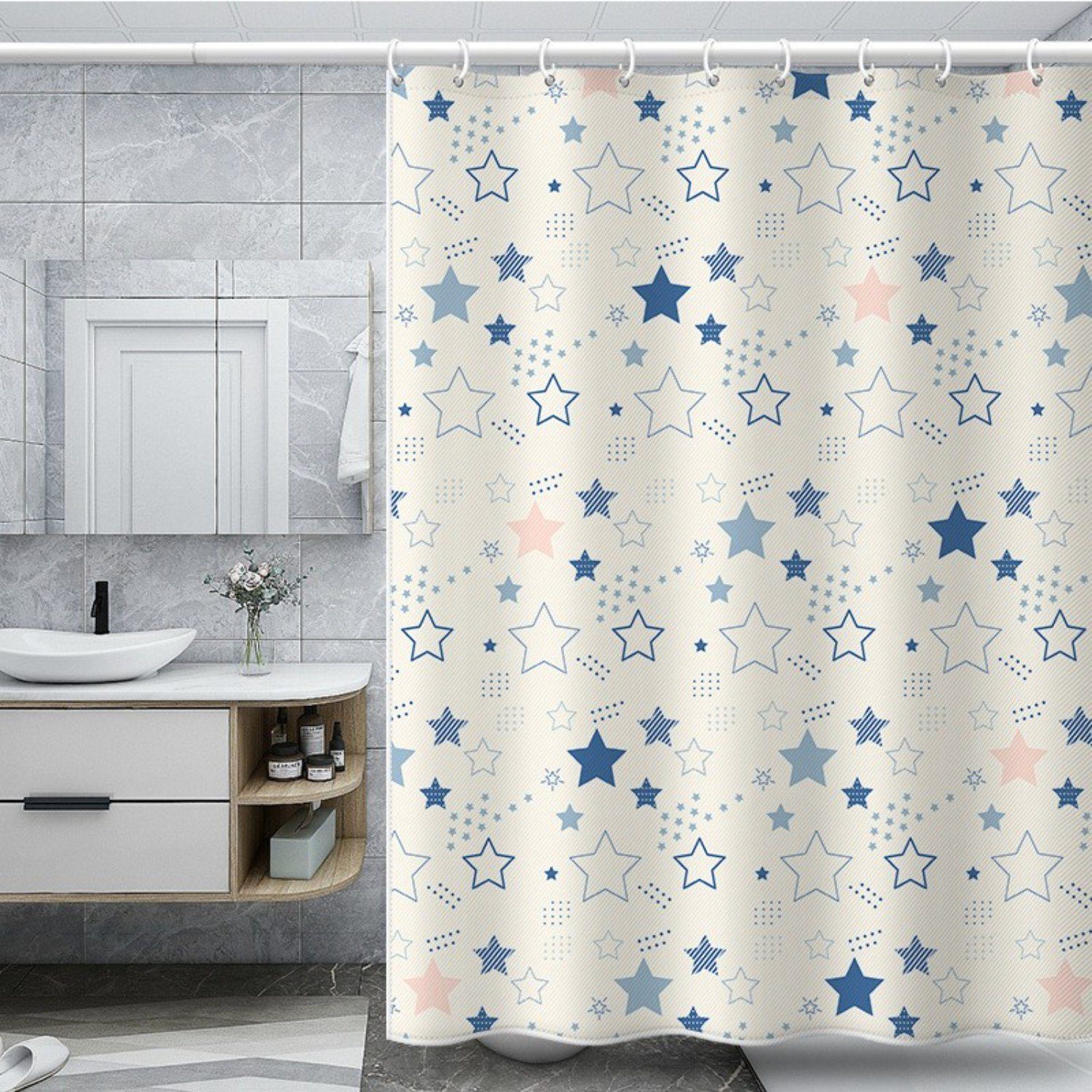 BYSURE Duschvorhang Breite 120 cm, Sterne günstig online kaufen
