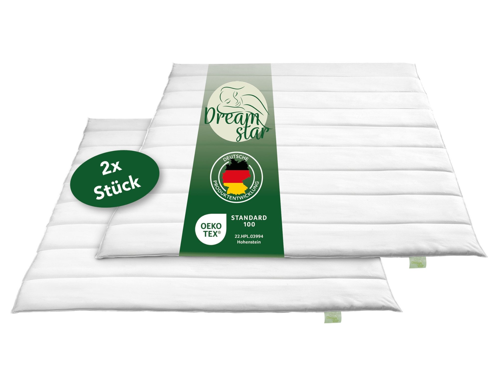 Dreamstar Microfaserbettdecke Bettdecken 2er-Set - 4-Jahreszeiten, Ganzjahres, Winter & Sommer, Füllung: Faserfüllung, Bezug: angenehm weiche Microfaser, allergikerfreundlich, atmungsaktiv, temperaturausgleichend, 135x200 cm