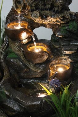 Arnusa Gartenbrunnen »Springbrunnen Eule mit LED Beleuchtung 51 cm«, 40,00 cm Breite, für den Innen und Außenbereich