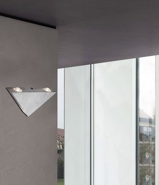 Globo Wandleuchte Wandleuchte Wandlampe Design Aluminium gebürstet 7601, Innenwandleuchte, Innenwandlampe, LED fest integriert, Warmweiß, Wohnzimmer, Schlafzimmer, Esszimmer, Küche, Flur