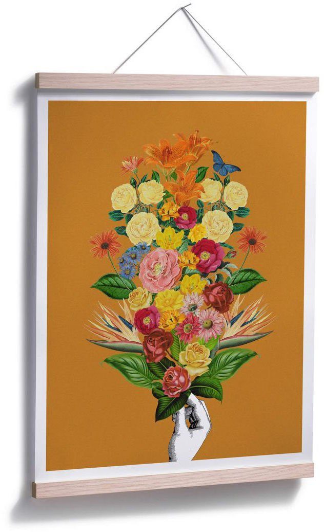 Gelb, Wall-Art Schriftzug Botanical Poster (1 St)
