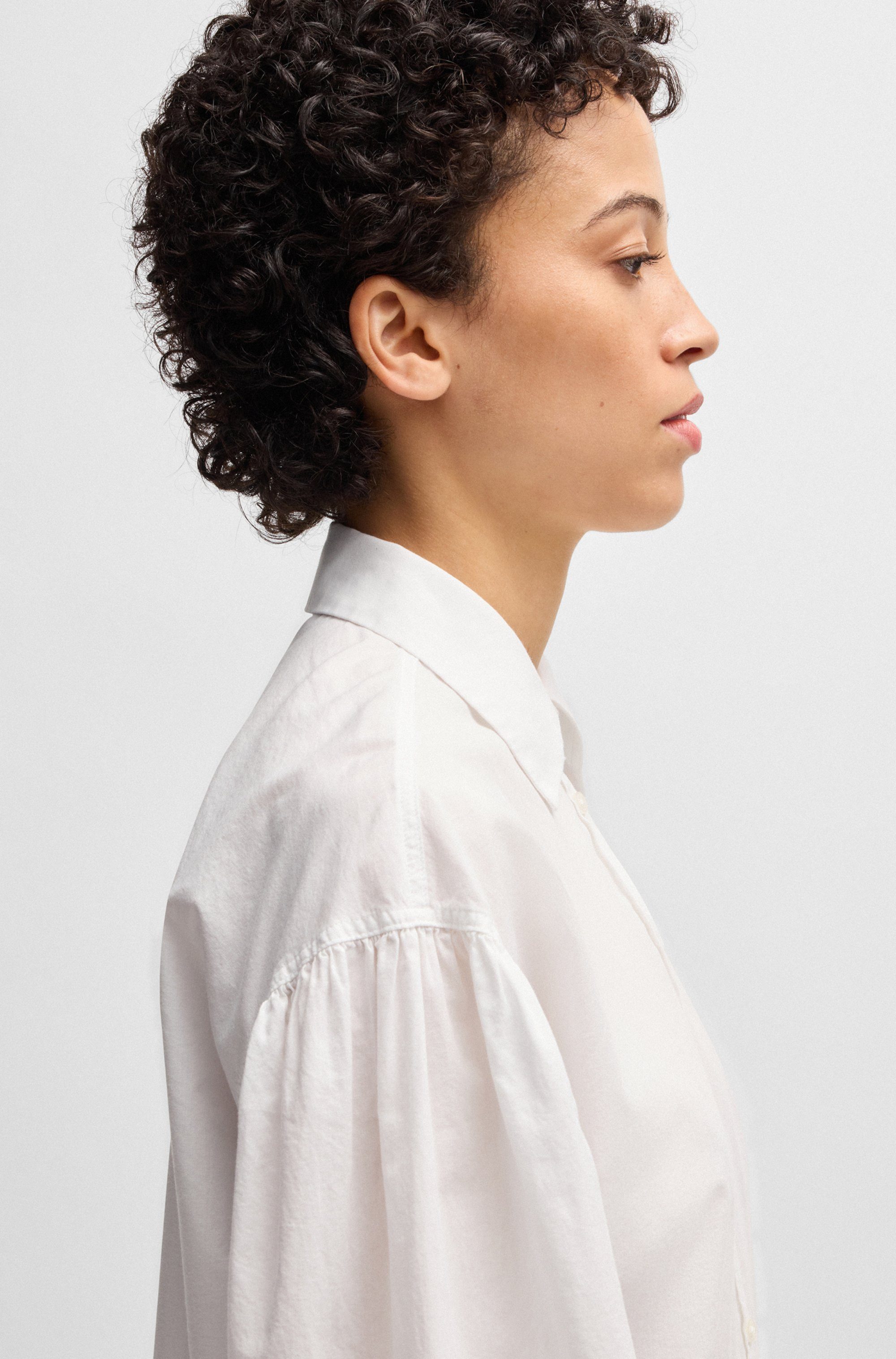 BOSS ORANGE Klassische Bluse Barby Premium Damenmode mit BOSS Logo auf der Brust