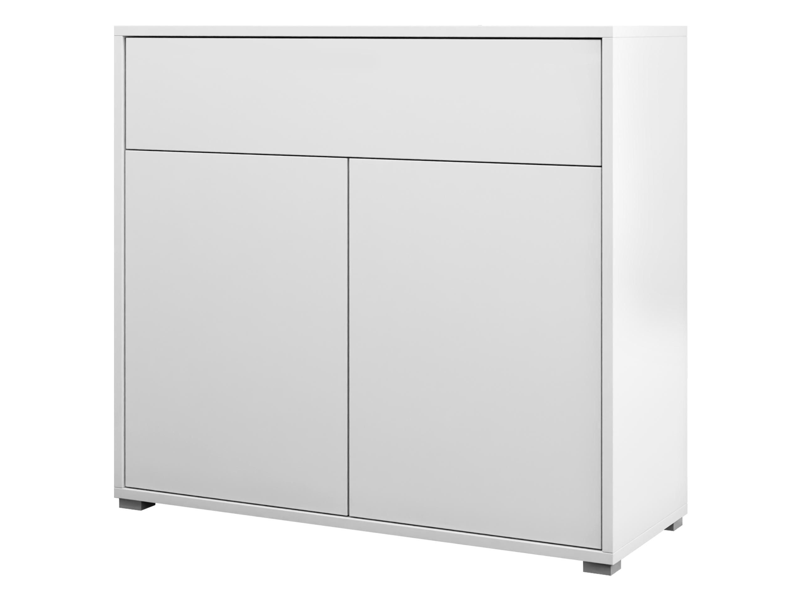 MIRJAN24 Kommode Gesita 2D1SZ (mit Schublade und zwei Drehtüren), Griffloses Öffnungssystem push to open, 100x40x93 cm