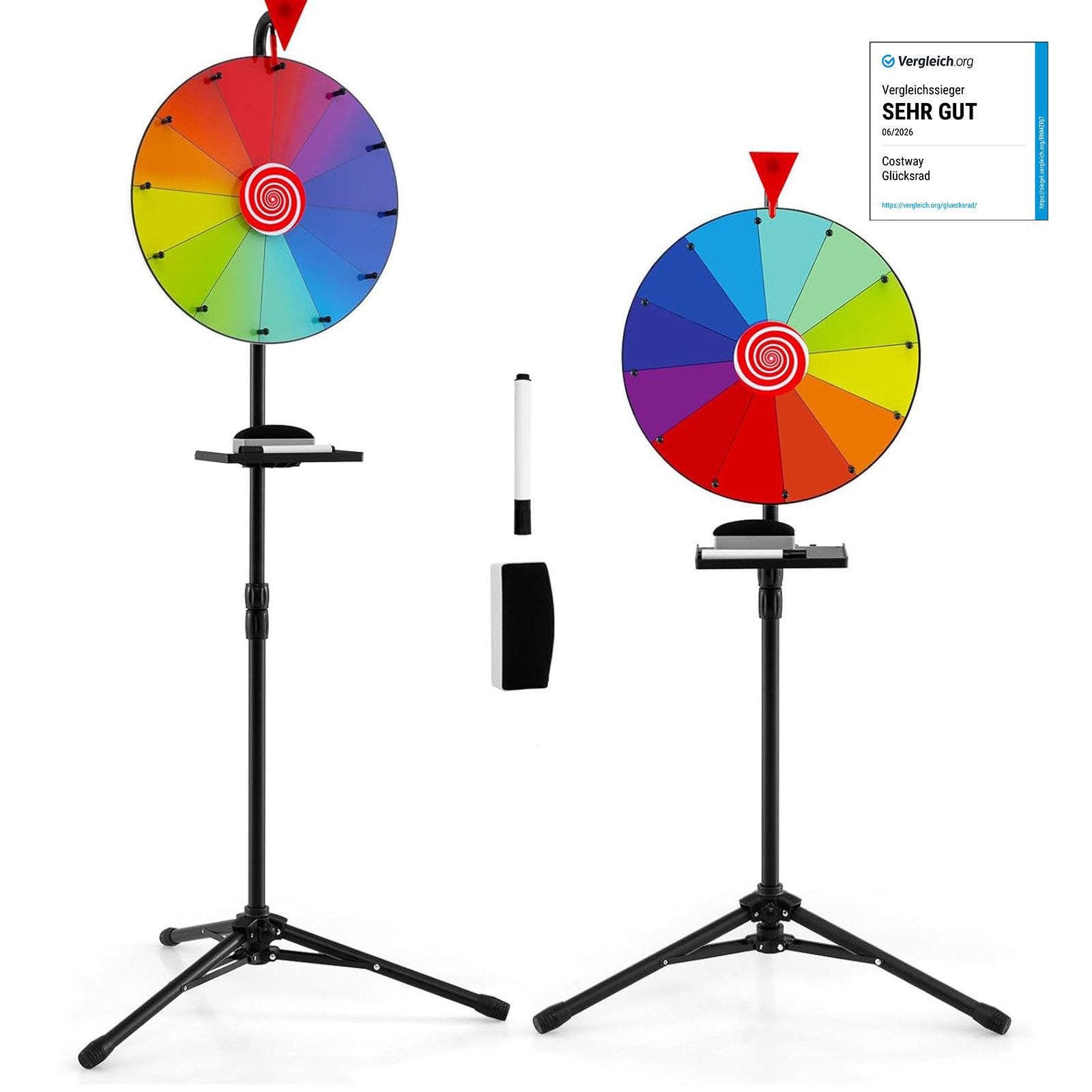 COSTWAY Spiel, 97-155 cm höhenverstellbar Glücksrad, Metall