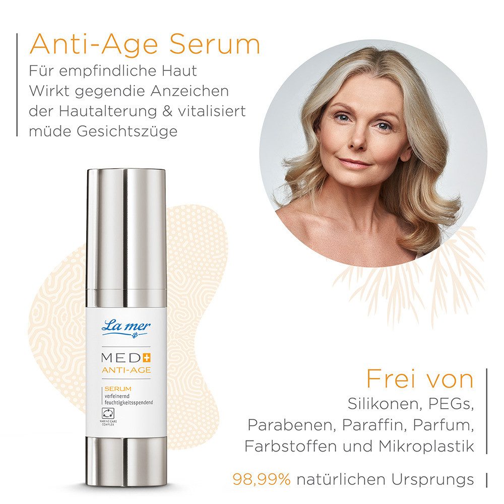 La mer Gesichtsserum Med+ Anti-Age Serum – korrigierendes Anti-Aging Serum Tiefenwirksames Serum ohne Parfum, verbessert die Hautstruktur, gleicht den Teint aus und vitalisiert müde Haut