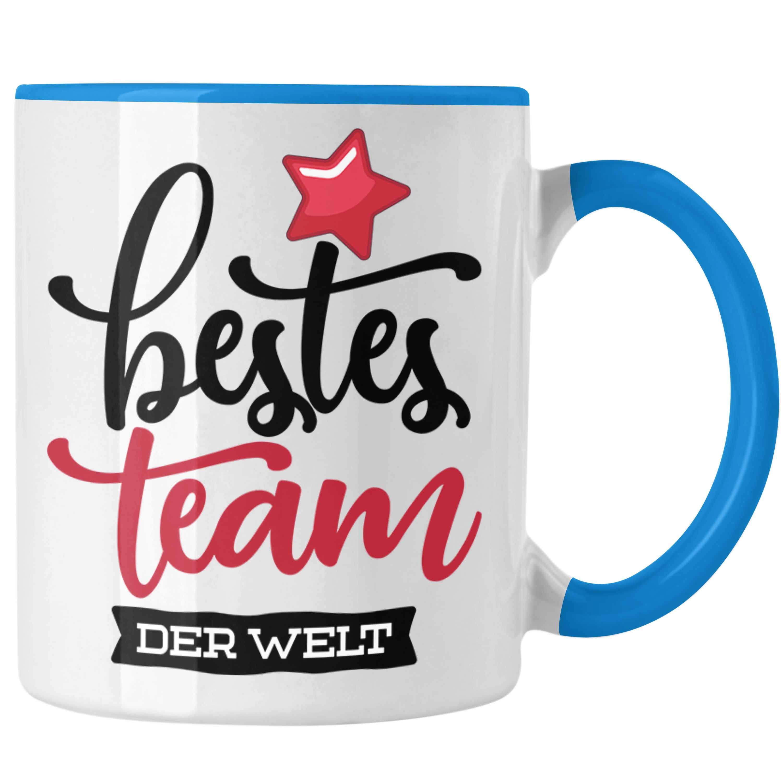 Trendation Tasse Team Kaffeetassen Geschenkidee für beste Team der Welt Blau