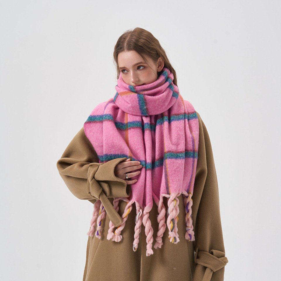 MyBeautyworld24 XXL-Schal Schal in rosa Übergroßer Damen Winterschal Oversized