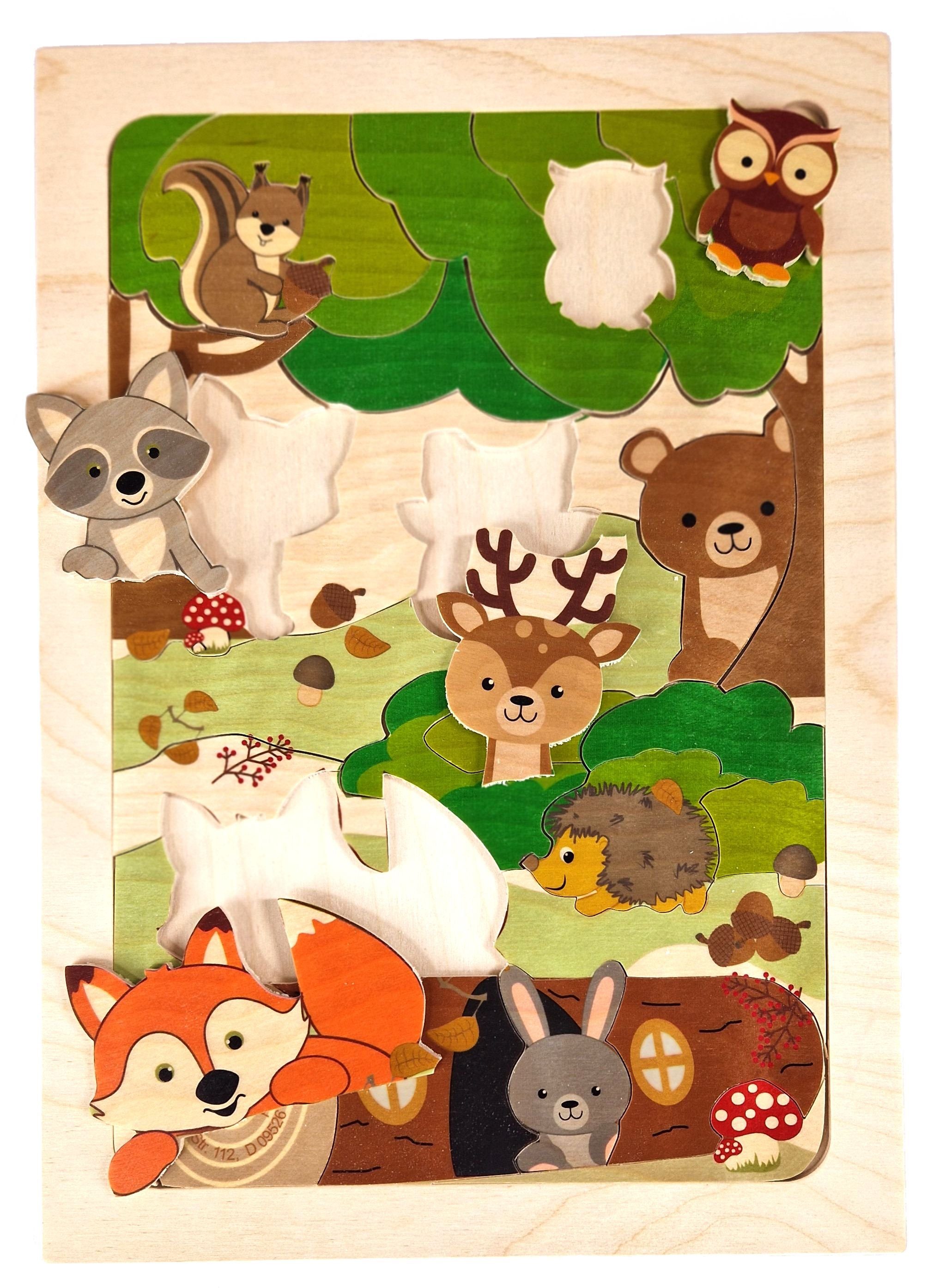 HESS SPIELZEUG Puzzle Puzzle Fuchs bunt BxHxT 21x29,5x0,7cm NEU, Puzzleteile