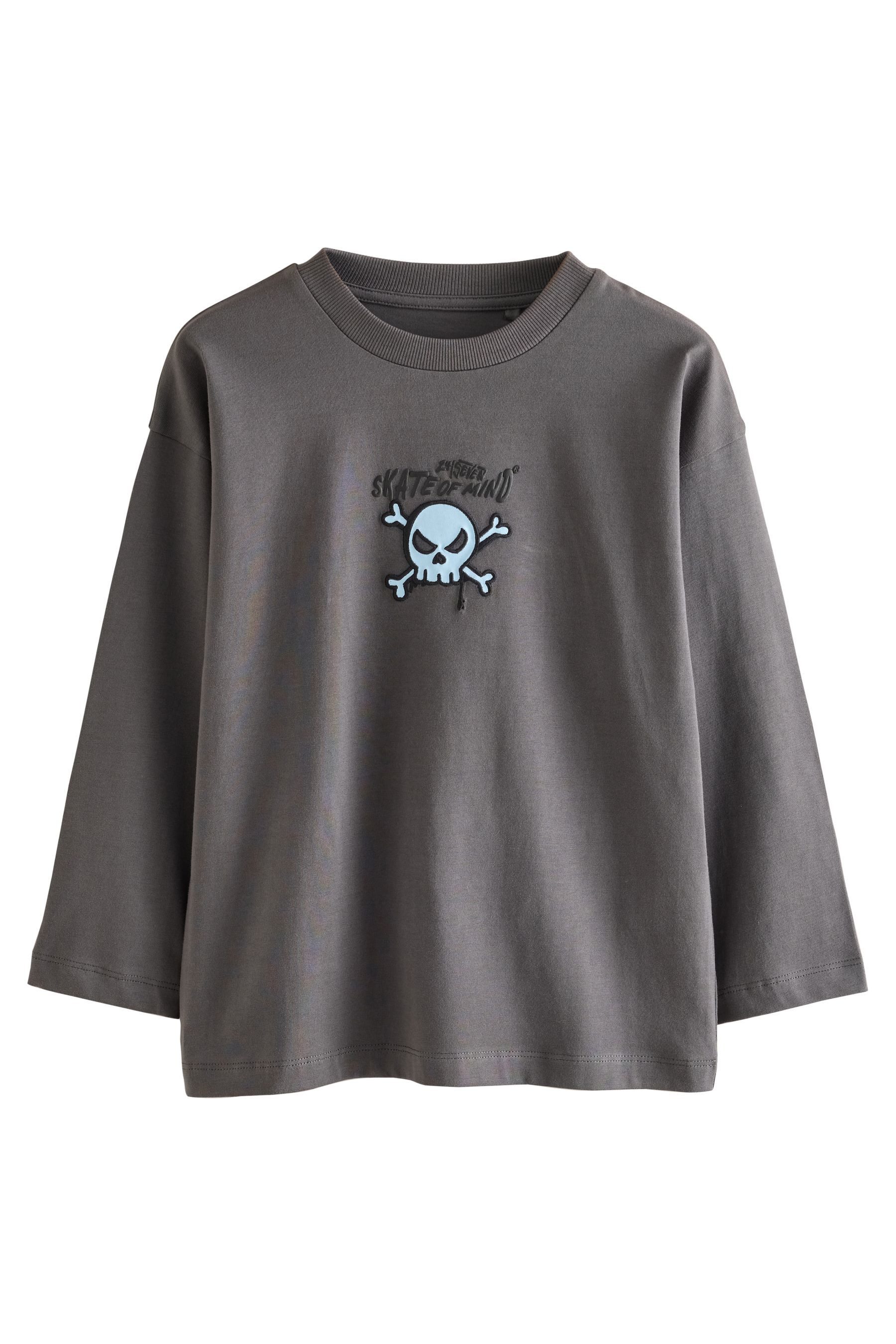 Next Langarmshirt Relaxed Fit Langarmshirts mit Grafik, 3er-Pack (3-tlg) – Bild 5 von 5