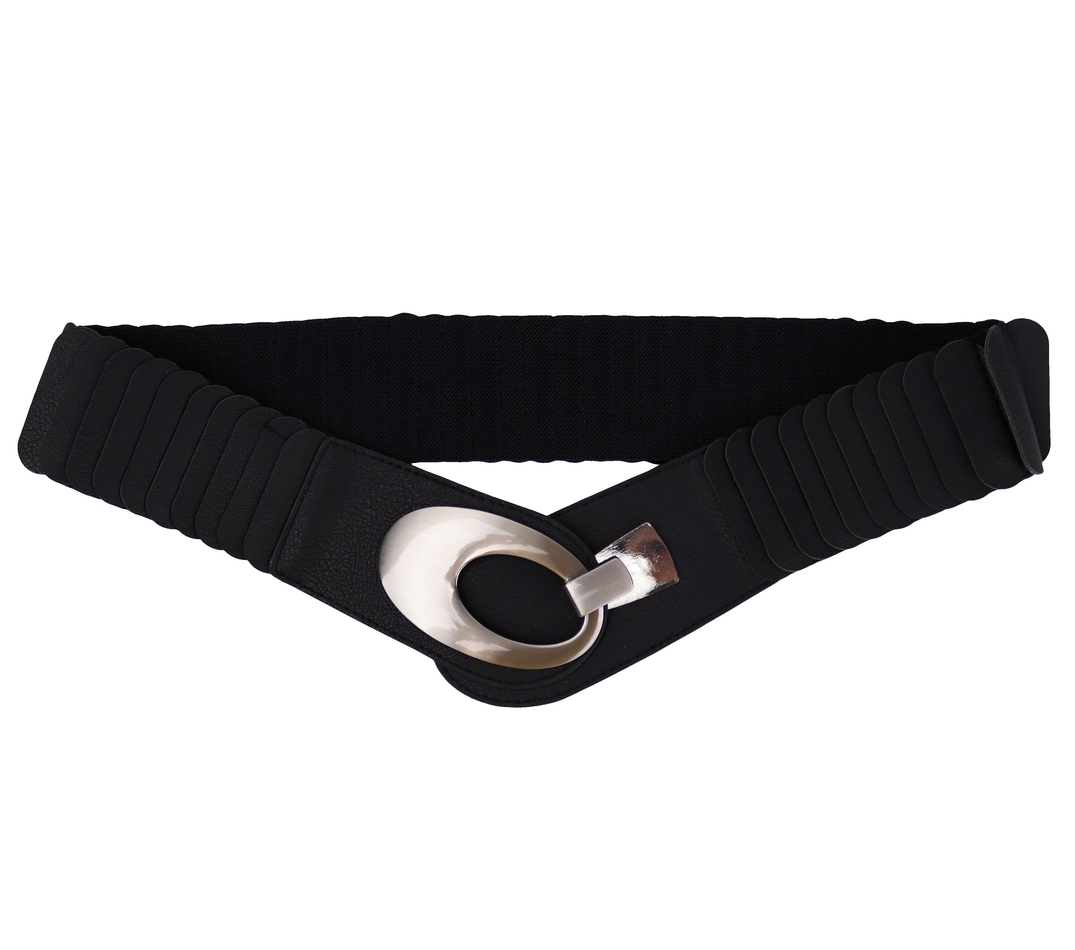 MIRROSI Taillengürtel Leo Unifarbe breit 6cm für Taillenumfang 85 bis 110cm, ONESIZE (Angenehmes Tragesgefühl, Leopard Muster, Unifarben) Breiter Stretch Gürtel