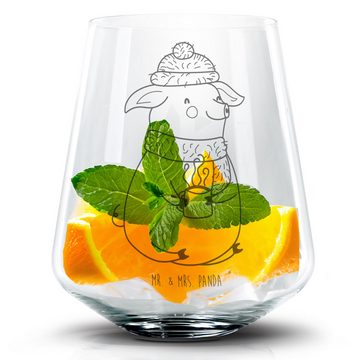 Mr. & Mrs. Panda Cocktailglas Schweinchen Glühwein - Transparent - Geschenk, Cocktail Glas, Spruch, Premium Glas, Einzigartige Gravur