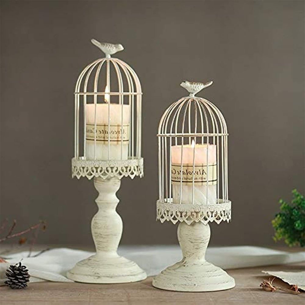 CTGtree Kerzenständer 2 Stk (2 Kerzenhalter Kerzenleuchter Vintage St) Vogelkäfig Dekoration
