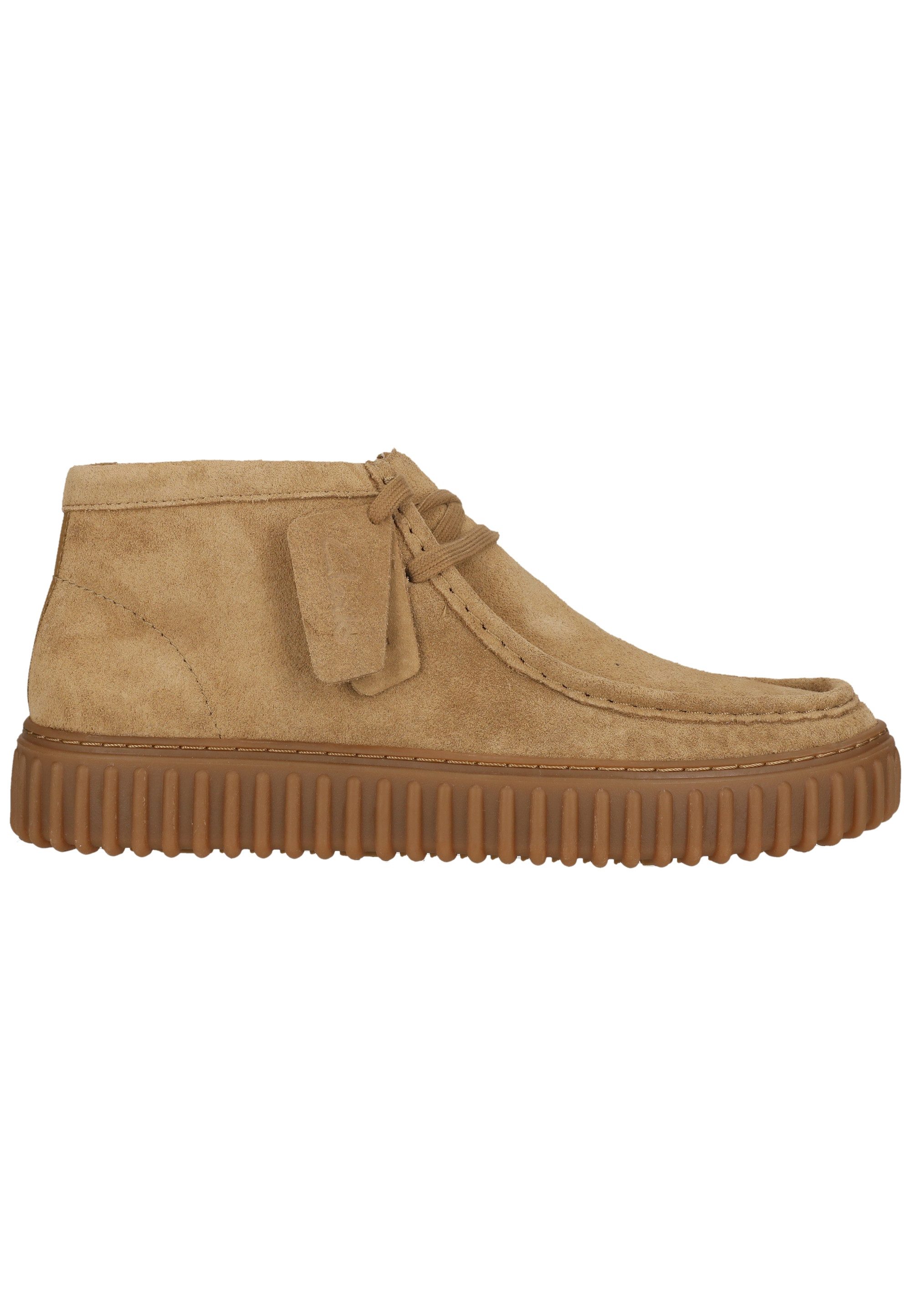 Clarks Torhill Hi Dark Sand Suede Stiefelette mit weicher, atmungsaktiver Innensohle